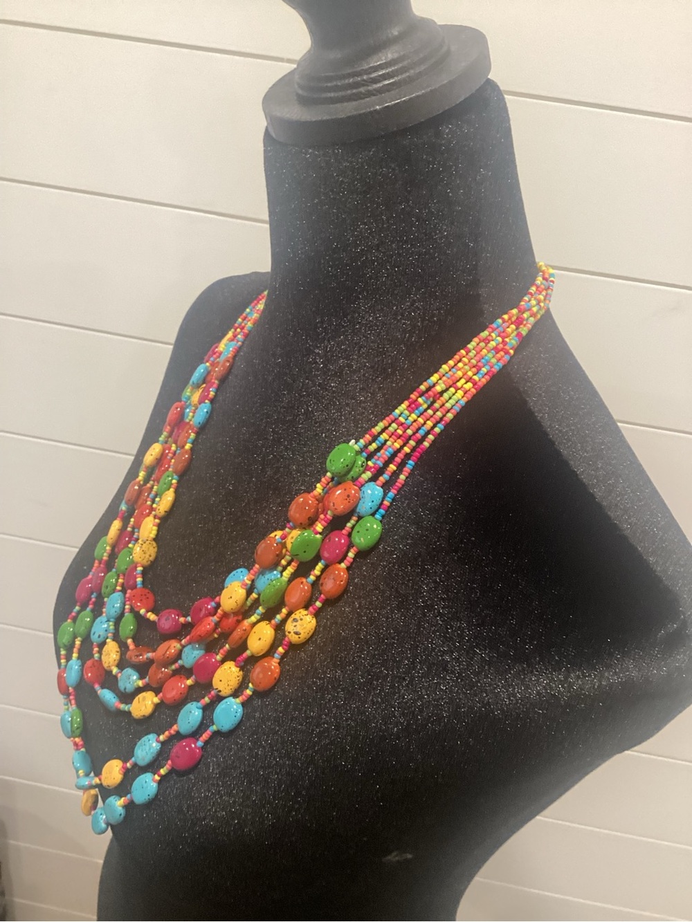 Multicolor Beaded Layered Necklace - Vibrant Statement Jewelry - Picture 5 of 6